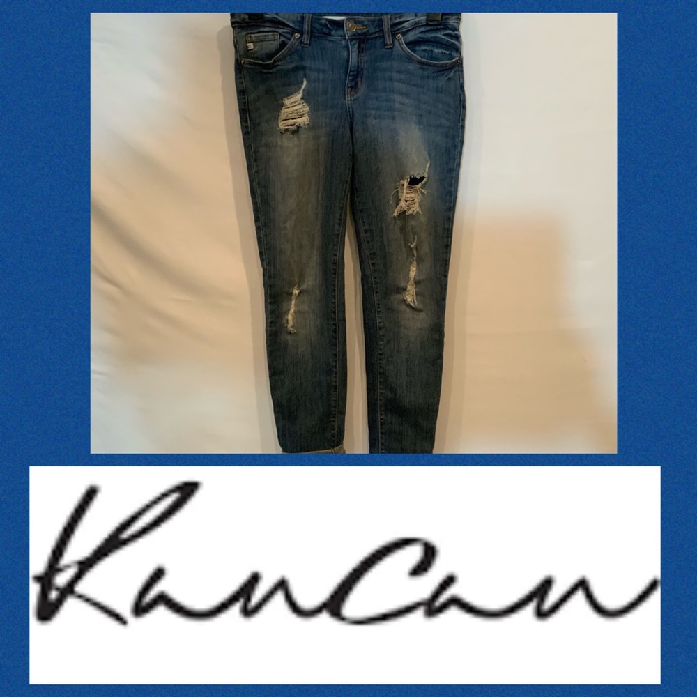 Women’s Distressed Kancan Denim skinny jeans